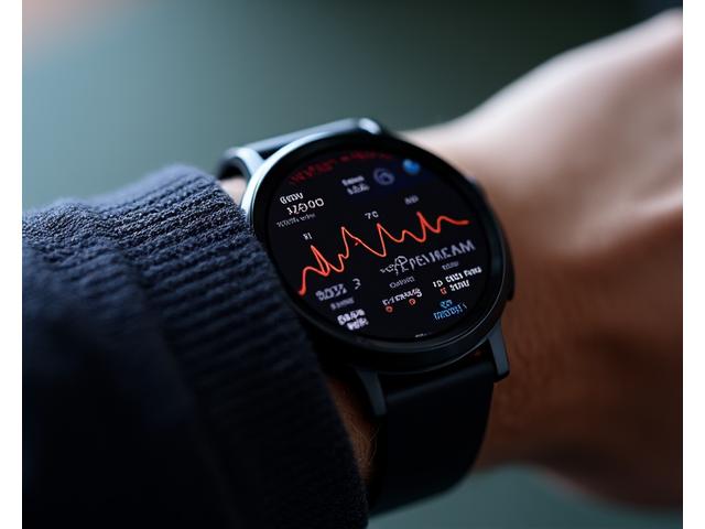 A sleek, modern smartwatch displaying advanced biometric data like HRV, sleep stages, and recovery scores on a clean, intuitive interface, with a vibrant, subtle glow hinting at data flow.