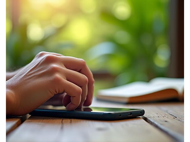 Person taking a digital detox break, enjoying nature instead of a screen.