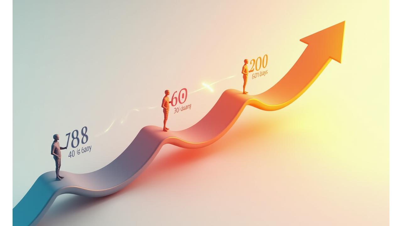 Visual timeline showing progressive health transformation over 30, 60, and 90 days, with metrics like energy levels, sleep quality, and stress reduction improving significantly.