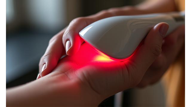 Small handheld red light therapy device for localized treatment