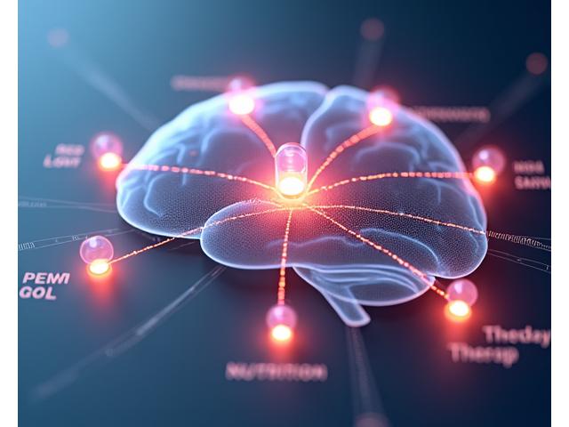 Diagram or flowchart showing interconnected wellness therapies and health goals, symbolizing integrated planning.