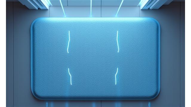 Person using PEMF therapy mat, illustrating subtle energy waves